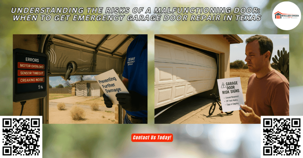 Understanding the Risks of a Malfunctioning Door: When to Get Emergency Garage Door Repair in Texas 1 Understanding the Risks of a Malfunctioning Door: When to Get Emergency Garage Door Repair in Texas - Waller Creek Garage Doors