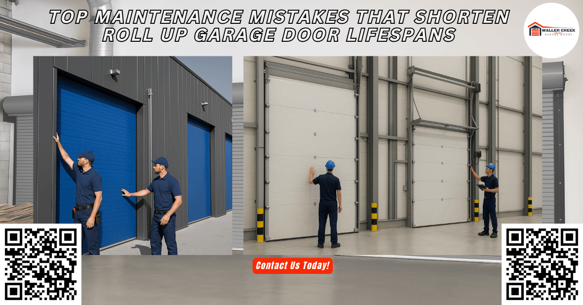 Tips & Guides 17 Top Maintenance Mistakes That Shorten Roll-Up Garage Door Lifespans - Waller Creek Garage Doors