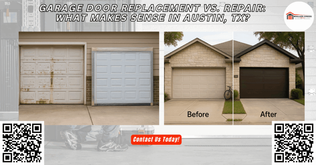 Garage Door Replacement vs. Repair: What Makes Sense in Austin, TX? 2 Garage Door Replacement vs. Repair: What Makes Sense in Austin, TX? - Waller Creek Garage Doors